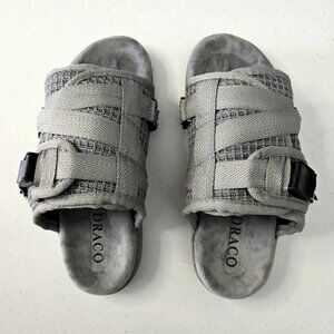 DRACO Slides Mens Shoes Size 5, 5.5, 6 Gray Storm Reflective Sandals NEW + Bag